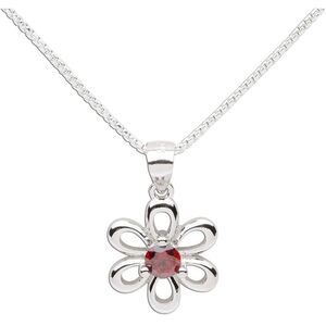 NIB Kids Cherished Moments Sterling Silver Daisy Simulated Birthstone Necklace